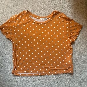 Orange and White Polka Dot Crop Top, Cotton On, Size: Medium
